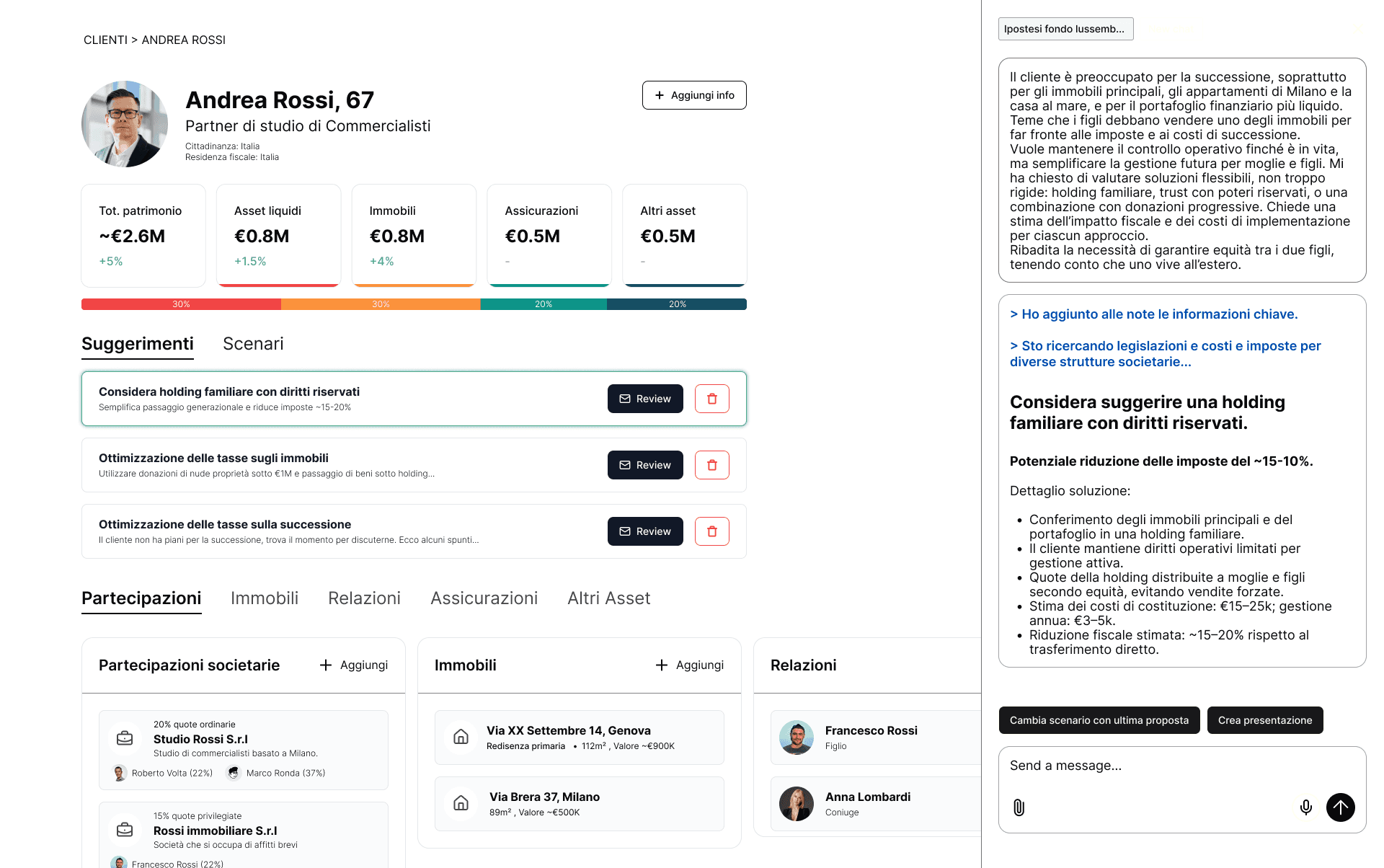 Schermata ricerca opportunità fiscali